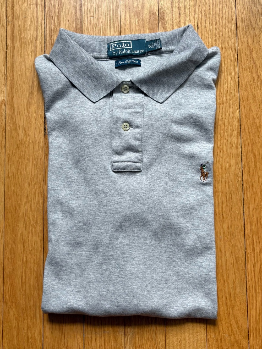 Polo Ralph Lauren Mens Short Sleeve Polo Shirt Pima Soft Touch XL Gray Solid